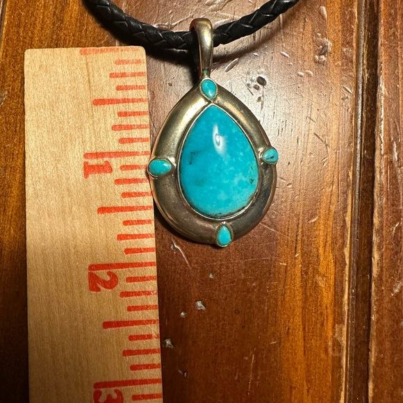 Carolyn Pollack Kingman Turquoise Leather and Sterling Necklace NEW - Picture 11 of 13
